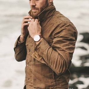 Taylor Stitch Long Haul Jacket in Field Tan Waxed Canvas Size 36